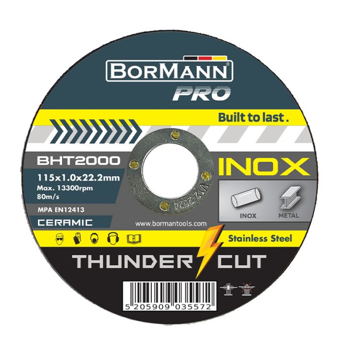 Δίσκος Κοπής "Thunder Cut" Inox 115x1mm Bormann Pro BHT2000