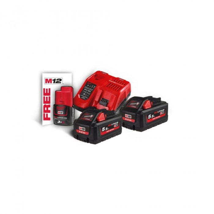 Μπαταρίες και Ταχυφορτιστής 2x5,5Ah Milwaukee MiHNRG-552 MW