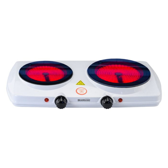 BORMANN Elite BEP3200 Εστία Κεραμική 2500W Διπλή,Φ185mm & Φ155mm,Λευκή BORMANN