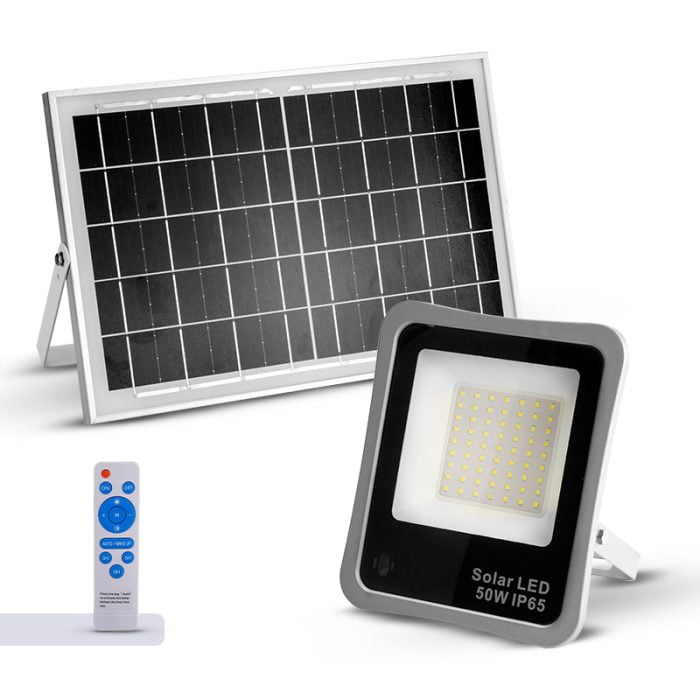 BORMANN BLF2150 Προβολέας Ηλιακός Led 50W, Αδιάβροχος, Φωτοβολταϊκό Πάνελ, Αισθητήρα Φωτος BORMANN