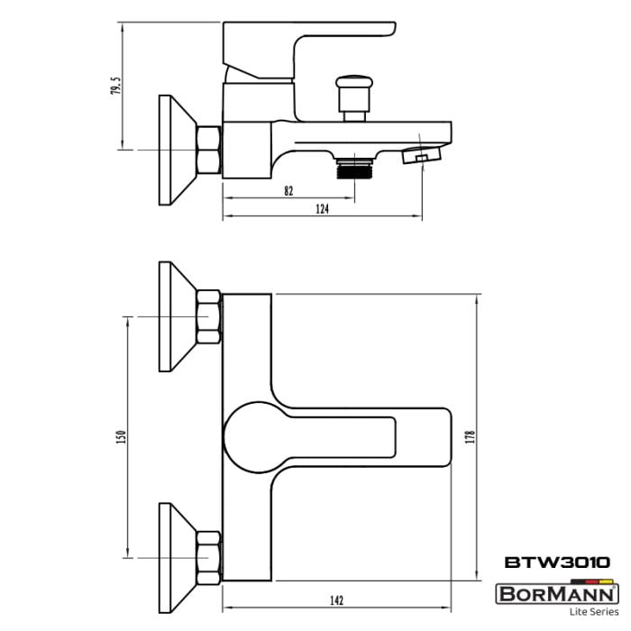 BORMANN ELITE BTW3010 Μπαταρία Μπάνιου "Avra" 35mm Αναμεικτική Με Σετ Ντους 1000G BORMANN ELITE - Image 2