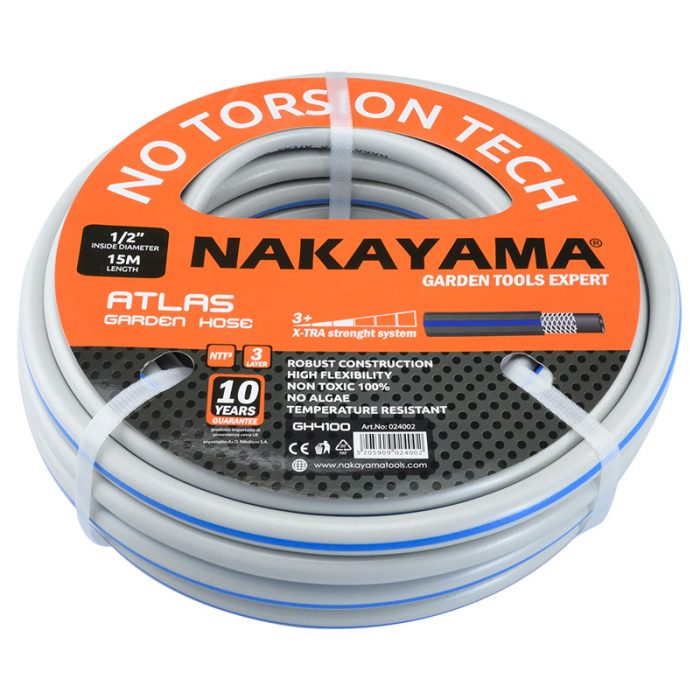 NAKAYAMA GH4100 Λάστιχο Atlas 3 Επιστρώσεις 15m 1/2'' NAKAYAMA