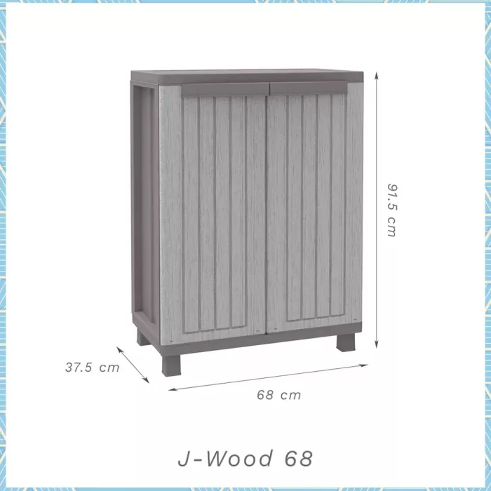 Δίφυλλη Ντουλάπα JWood Πλαστική με 1 Ράφι - Image 2