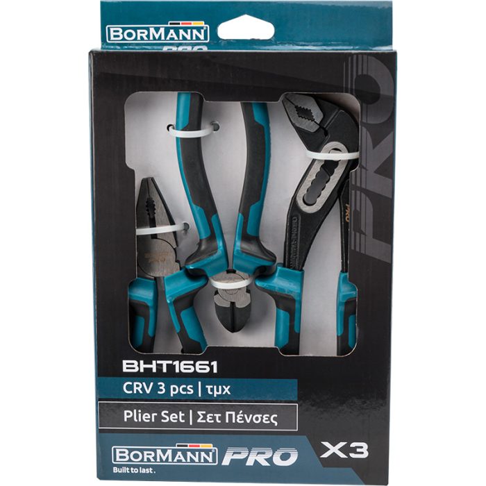 BORMANN Pro BHT1661 Σετ 3Τμχ Πένσα 180mm, Πλαγιοκόφτης 150mm, Γκαζοτανάλια 250mm, Crv BORMANN Pro - Image 2