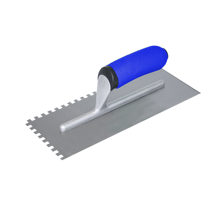 STAINLESS STEEL SQUARE NOTCHED TROWEL ,280x130mm, NOTCH 10x10mm,TWO COMPONENTS HANDLE BORMANN Pro BHT5827