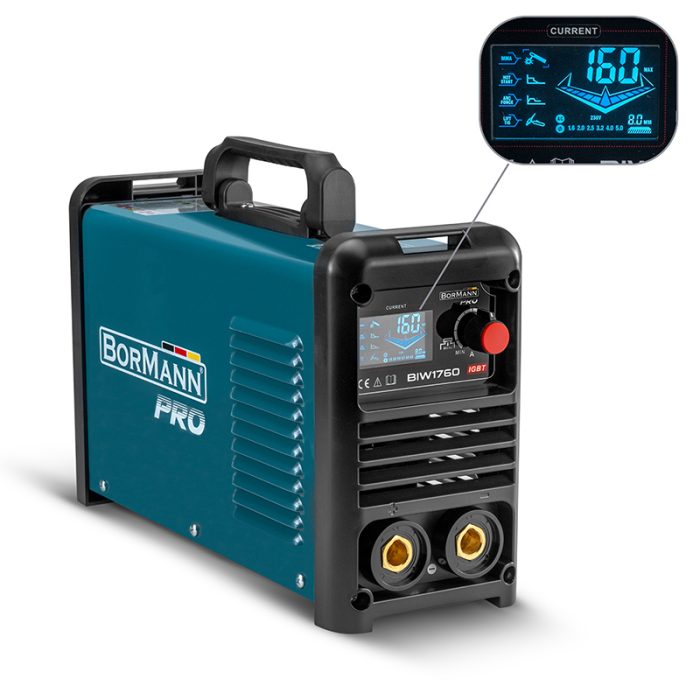 BORMANN Pro BIW1760 Ηλεκτροκόλληση Inverter Απόδοση 160Α/60%, Ψηφ.Οθόνης, Μεγ.Ηλεκτρόδιο 4mm BORMANN Pro