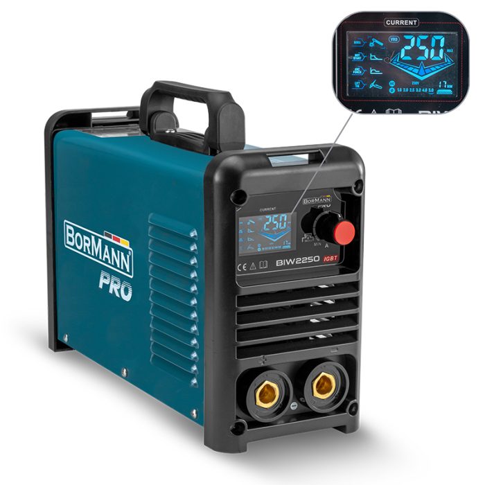BORMANN Pro BIW2250 Ηλεκτροκόλληση Inverter Απόδοση 250Α/60%, Ψηφ.Οθόνης, Μεγ.Ηλεκτρόδιο 5mm BORMANN Pro