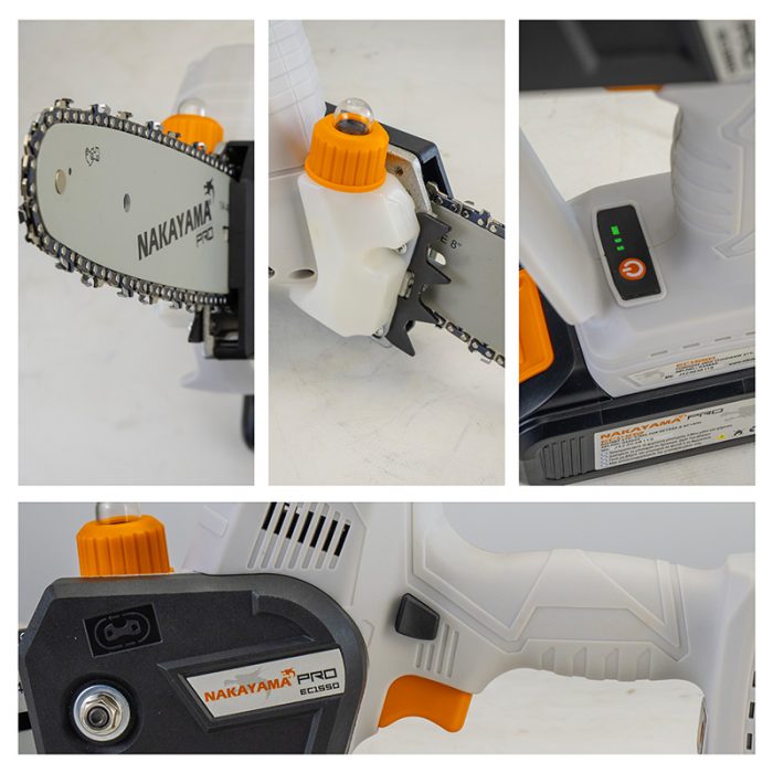 NAKAYAMA PRO EC1550 Κλαδευτικό Αλυσοπρίονο Μπαταρίας 21V, Brushless,Li-Ion, Λάμα 20cm, 1500gr NAKAYAMA PRO - Image 2