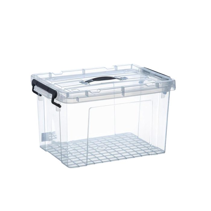 BORMANN Elite BPC2275 Κουτί Αποθήκευσης Πλαστικό 50L, Διάφανο Με Καπάκι Και Χερούλια, 48x33.5x28.5cm BORMANN ELITE