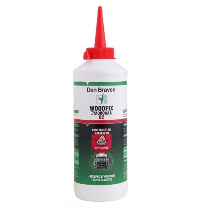 Ξυλόκολλα Bostik Den Braven D2 Ταχείας Πήξεως Διάφανη 750gr