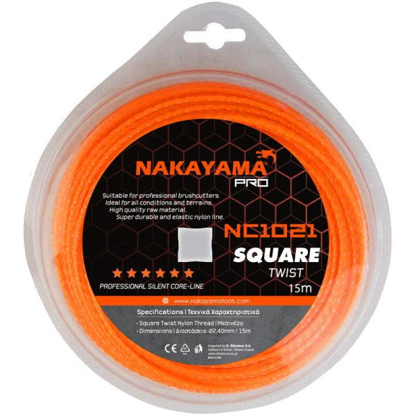 NAKAYAMA Pro NC1021 Μεσινέζα Square Twist 2.4mm-15m NAKAYAMA PRO