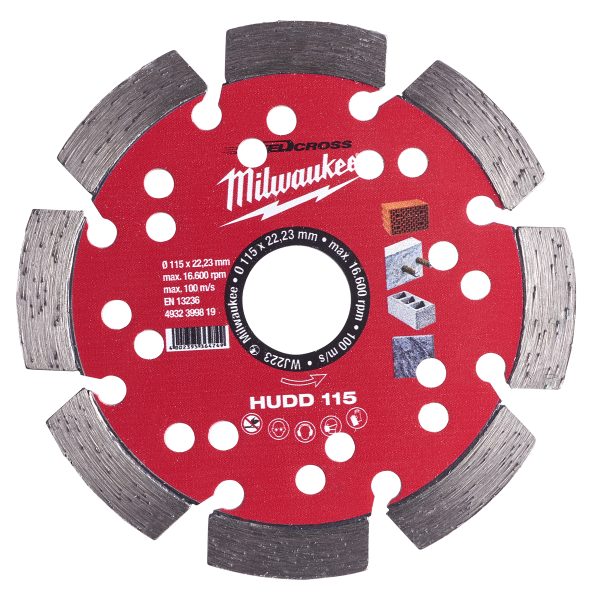 MILWAUKEE HUDD 115 SPEEDCROSS ΔΙΑΜΑΝΤΟΔΙΣΚΟΣ Ø 115mm