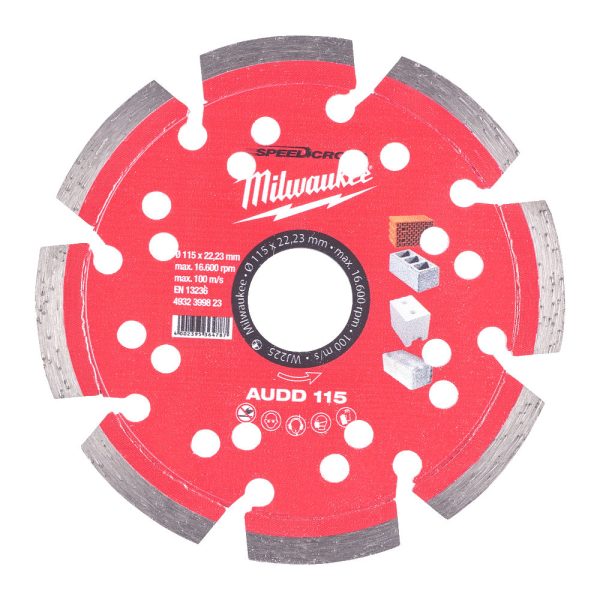 MILWAUKEE SPEEDCROSSS™ AUDD 115 ΔΙΑΜΑΝΤΟΔΙΣΚΟΣ Ø 115
