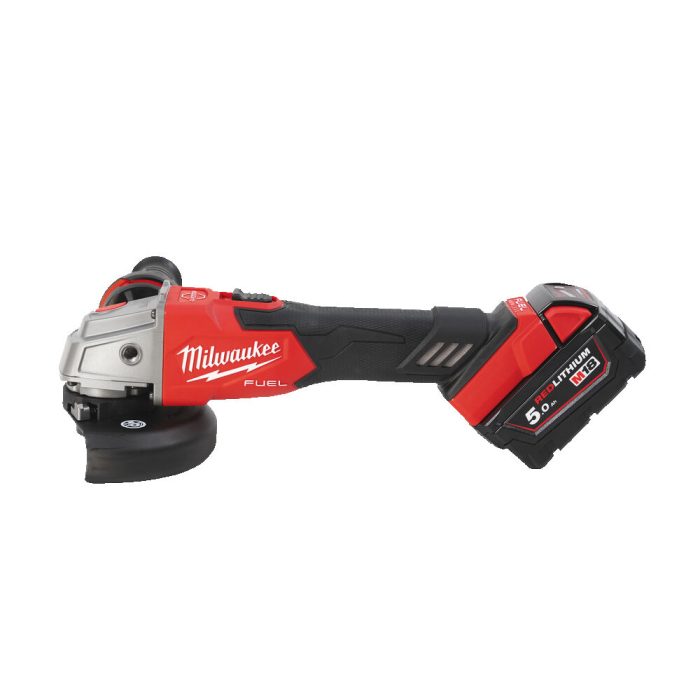 MILWAUKEE M18 FUEL™ FSAG125XB-502X ΓΩΝΙΑΚΟΣ ΤΡΟΧΟΣ Ø 125 MM ΥΨΗΛΗΣ ΑΠΟΔΟΣΗΣ ΜΕ ΣΥΡΟΜΕΝΟ ΔΙΑΚΟΠΤΗ ΚΑΙ ΦΡΕΝΟ