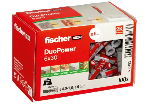 Βύσμα Fischer DuoPower 6χ30 Νάιλον 100τεμ
