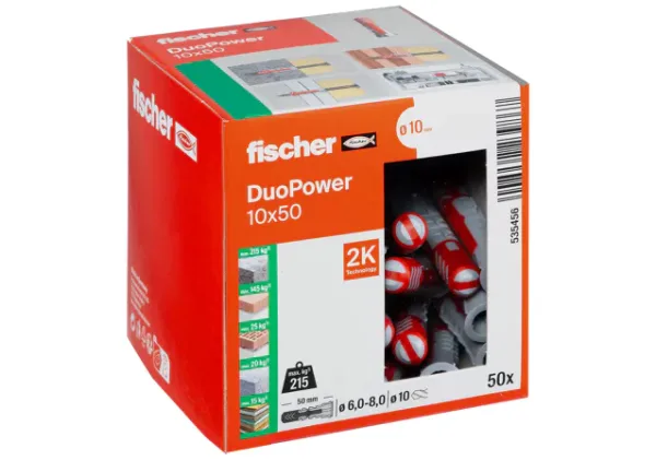 Βύσμα Fischer DuoPower 10χ50 Νάιλον  50τεμ