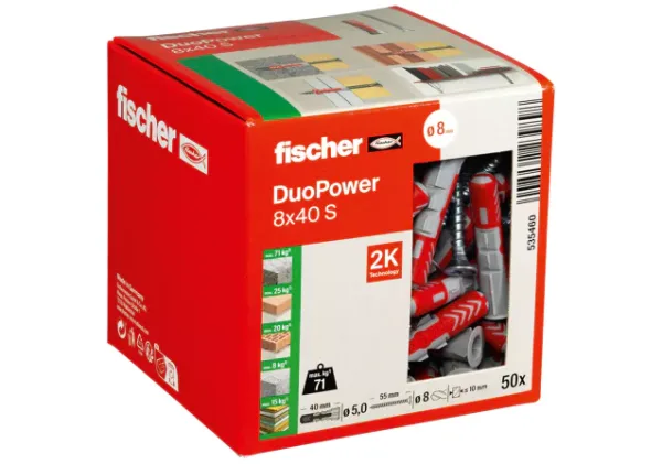 Βύσμα Fischer DuoPower 8x40 Νάιλον 100τεμ