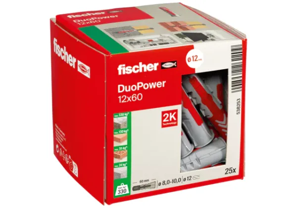 Βύσμα Fischer DuoPower 12x60 Νάιλον  25τεμ