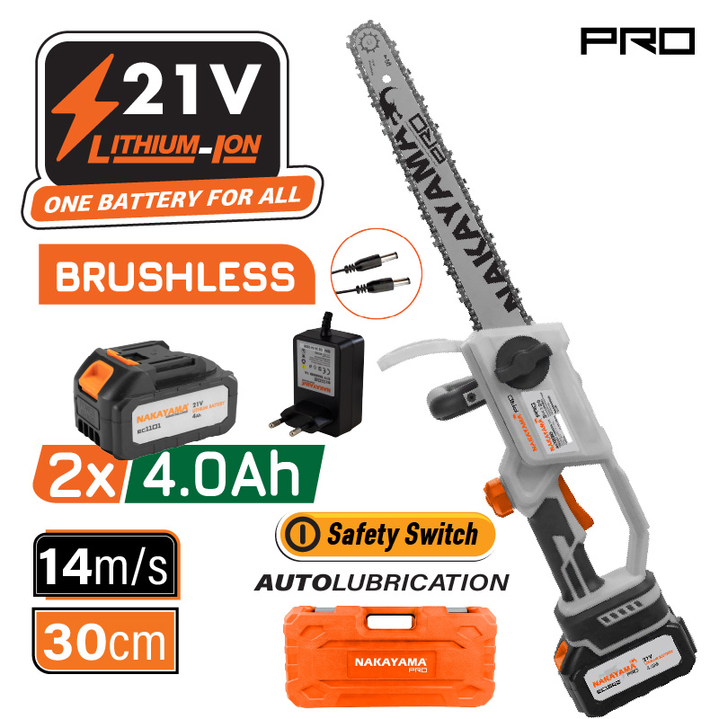 NAKAYAMA Pro EC1230 Κλαδευτικό Αλυσοπρίονο Μπαταρίας 21V,Brushless,Λάμα 30cm,1.4kg NAKAYAMA PRO