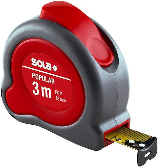 Μετροταινία με Αυτόματη Επαναφορά 13mm x 3m Sola